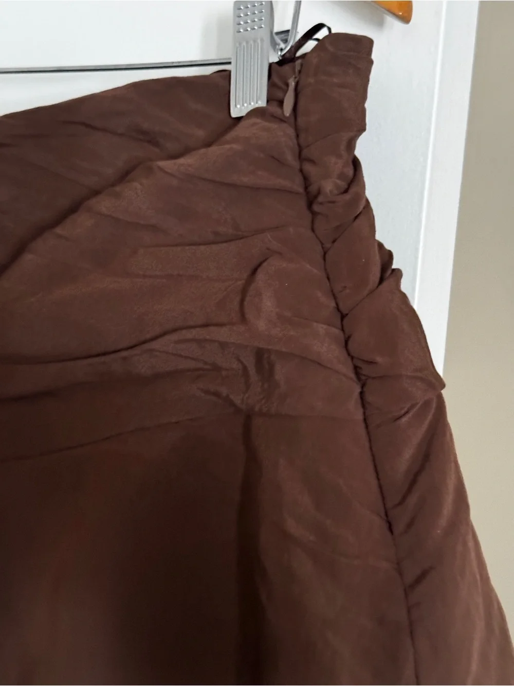 Zara Brown Tiered Ruffle Women's Shorts Skirt